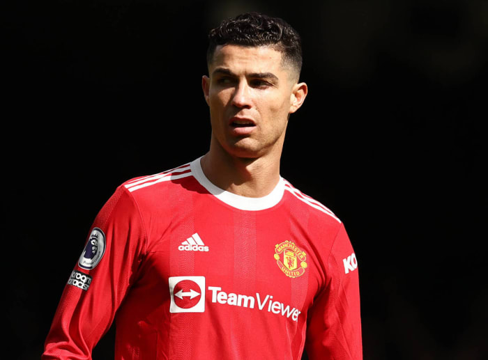 Cristiano Ronaldo pictured during Everton vs Manchester United in April 2022